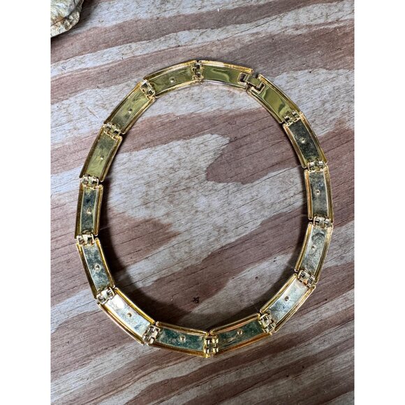 Gold & Silver Panther Link Collar Necklace With Hinged Clasp - Picture 4 of 7